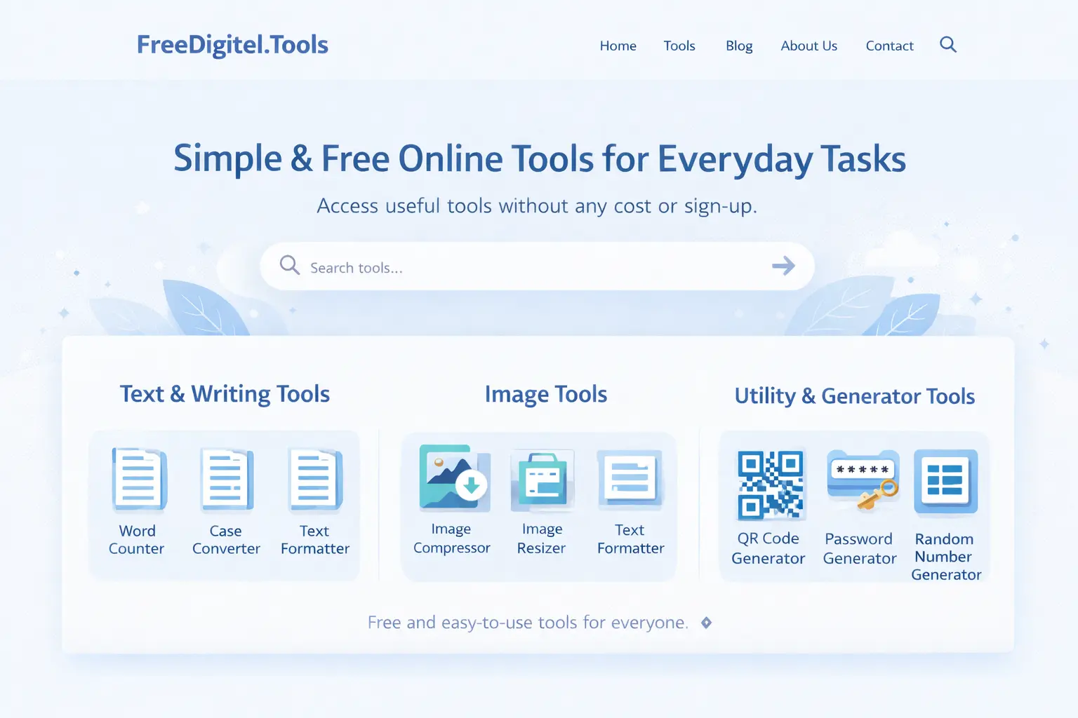 FreeDigitel.Tools website overview